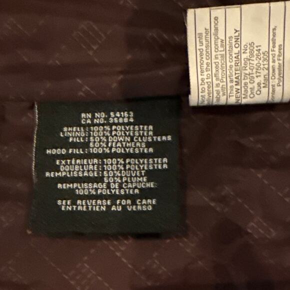 Cole Haan Signature Hooded Down Puffer Coat Small Merlot Baffle-Box Quilted - Picture 5 of 16